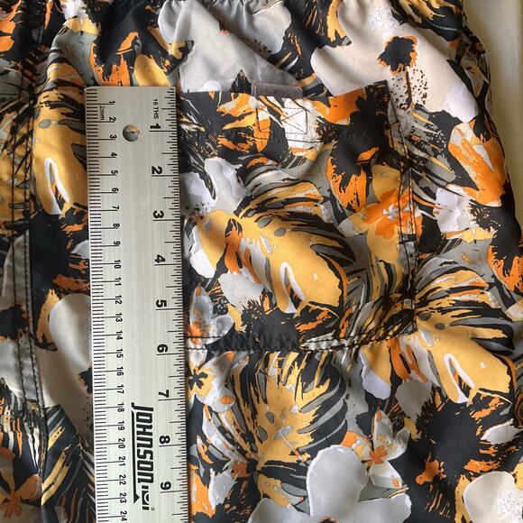 Good Fellow & Co. Mens Swimming Trunks size XL, Black & Orange, Tropical Floral - Picture 9 of 9